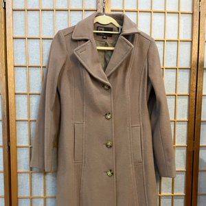 Women's Size 2 Long, Ann Klein, Wool and Cashmere Camel Colored Winter Coat